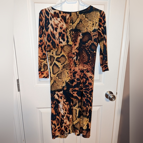 Cheetah Print Midi Dress Size S - Picture 3 of 4